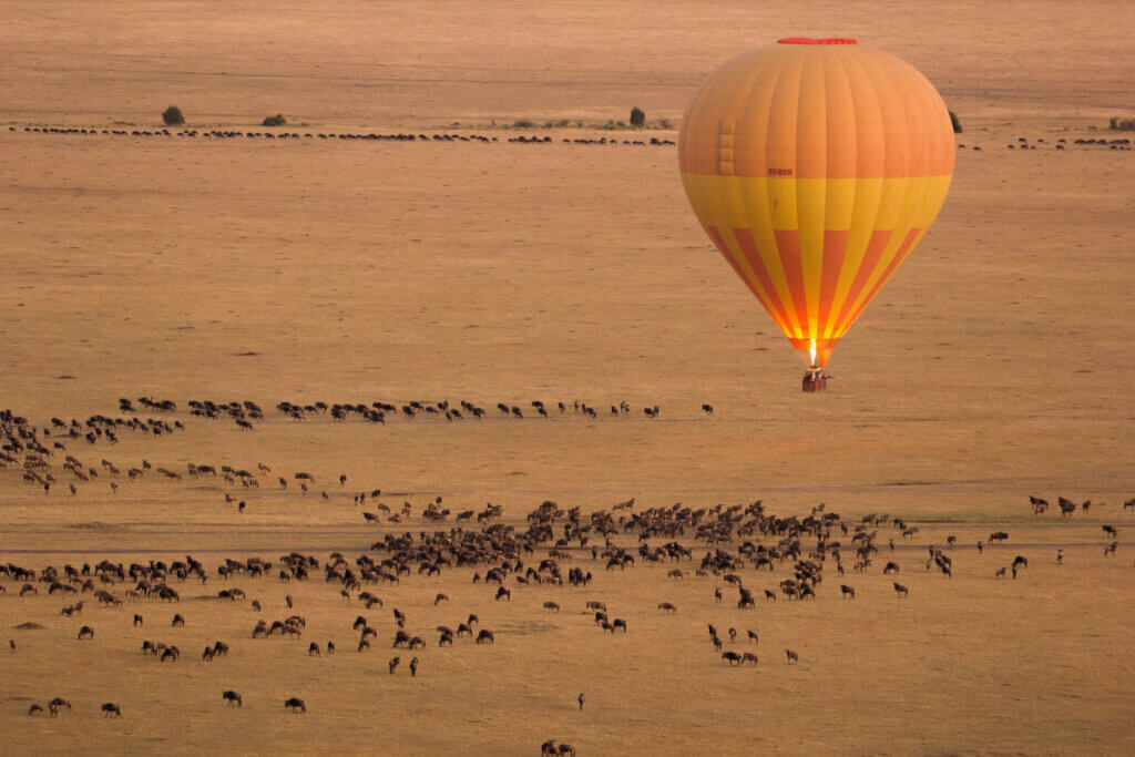 Group tour to Kenya, flight over the Masai Mara in hot air balloons, group of 6 people maximum, Tours Chanteclerc