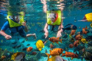 Snorkeling activity at Aulani, a Disney Resort & Spa in Hawaii with the family