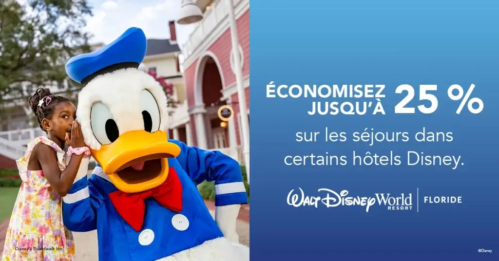 Promotion hôtels Disney pour les arrivées du Dimanche au Mardi
