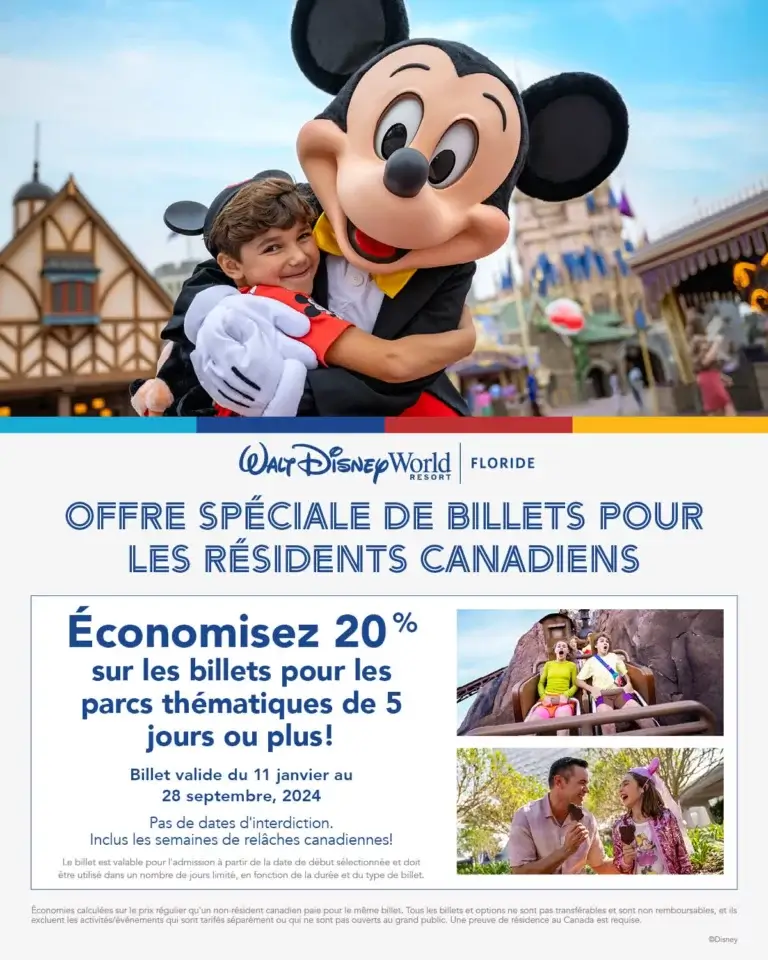 Billets Disney Promo pour les résidents canadiens
