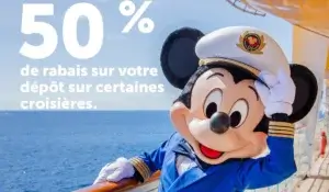 Offre Disney Cruise Line: 50 % de rabais sur les dépôts pour une période limitée! Plongez dans l’aventure et l’enchantement avec Disney Cruise Line !