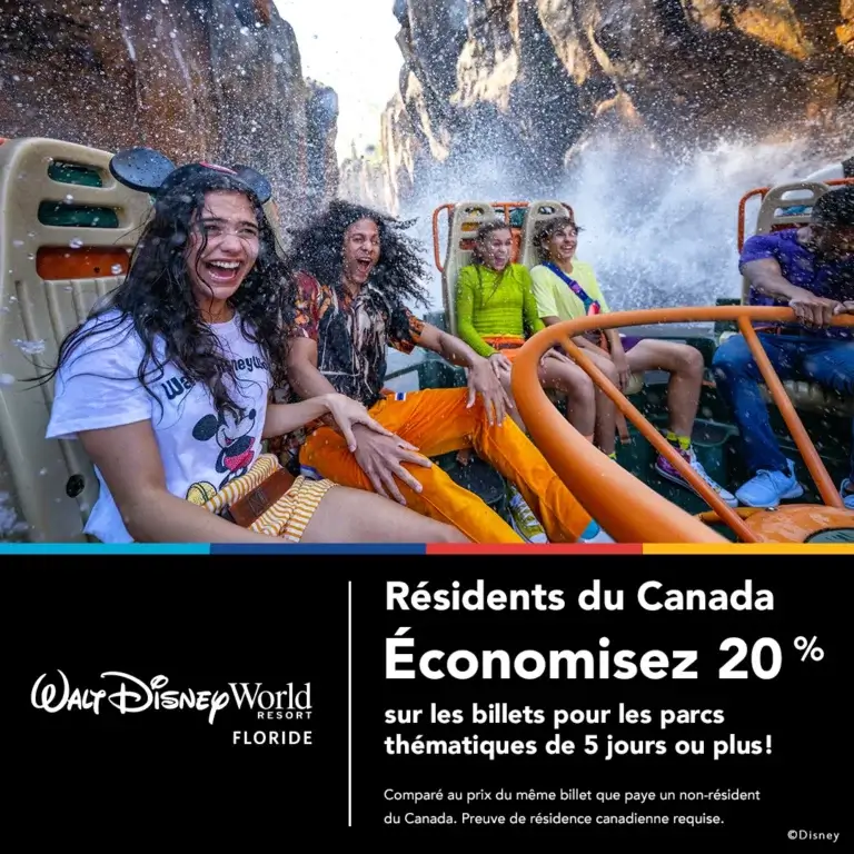 Promotion billets Disney pour les résidents canadiens; billets pas cher, économisez 20%