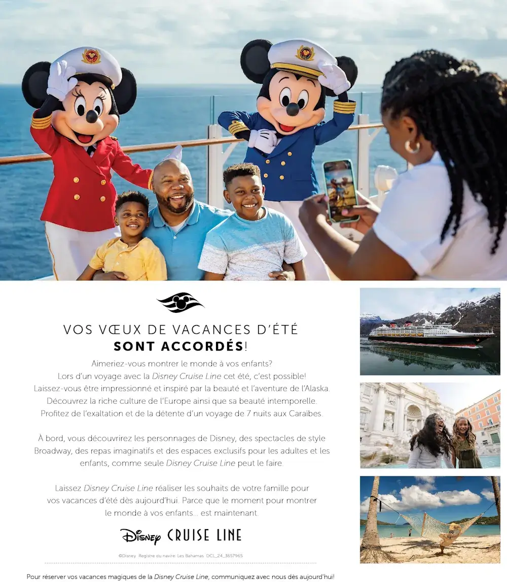 Croisière Disney cet été Vous souhaitez montrer le monde à vos enfants? Avec des vacances magiques et inoubliables de la Disney Cruise Line cet été, c’est possible!