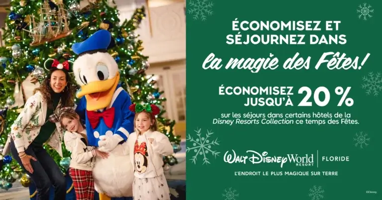 Séjours magiques du temps des Fêtes à Walt Disney World – Économisez jusqu’à 20 % + carte promo de 100 $US