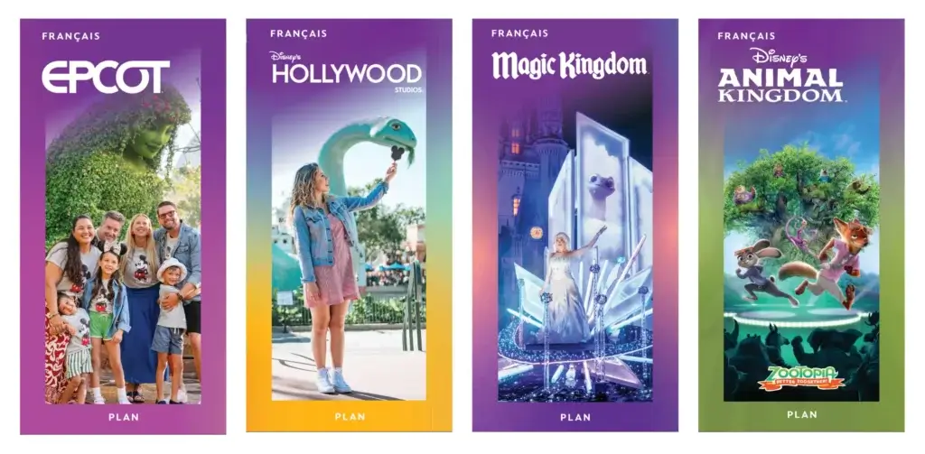 téléchargez les cartes guides des 4 parcs thématiques du Walt Disney World Resort en Floride