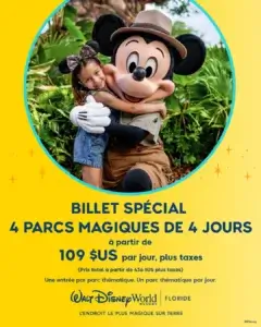 Billet Disney 4 parcs magiques